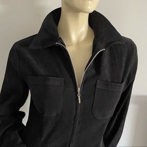 Long sleeved zip up shirt jacket
